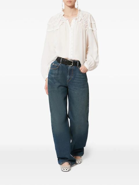 ISABEL MARANT ruffled long-sleeve shirt - White