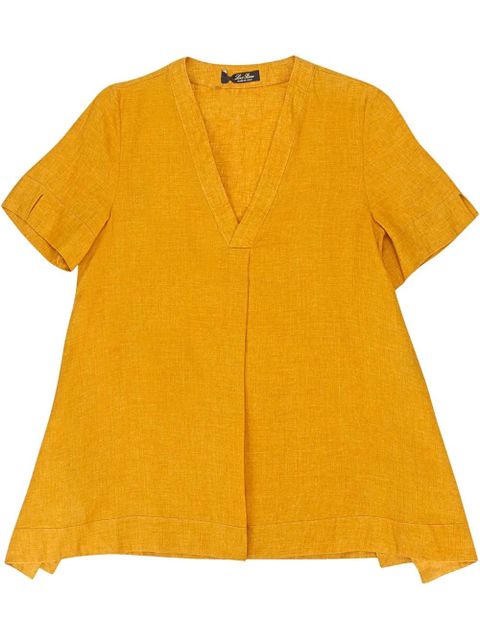 Loro Piana V-neck linen blouse - Yellow - zdjęcie produktu nr 1