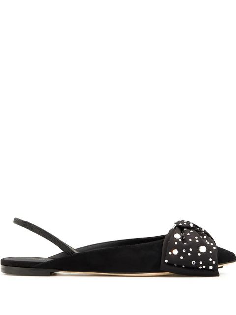 Giuseppe Zanotti Johanna bow detail ballerina shoes - Black - zdjęcie produktu nr 1