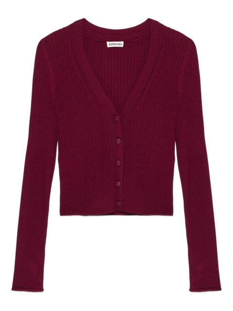Simkhai Ailany ribbed cardigan - Red - zdjęcie produktu nr 1