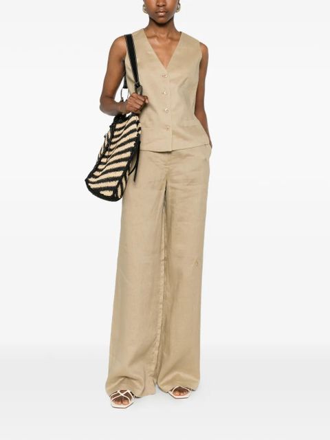 Max Mara Carnet V-neck button-up waistcoat - Neutrals - zdjęcie produktu nr 2