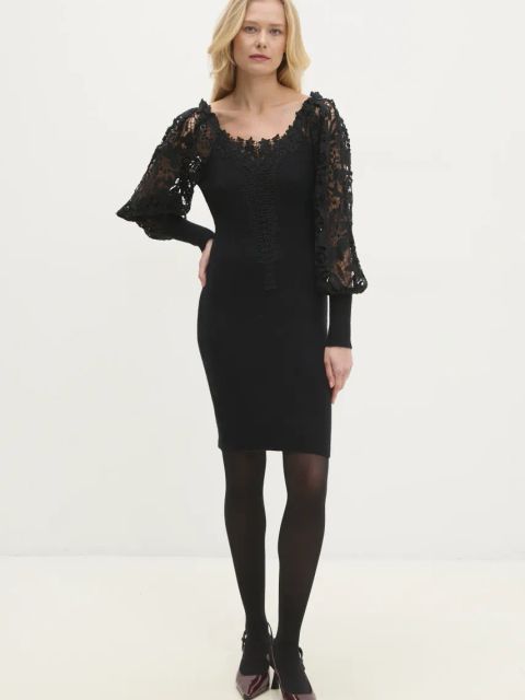 Answear.LAB sukienka kolor czarny mini dopasowana