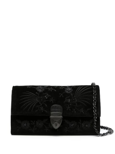 Aspinal Of London Mayfair floral-embroidered clutch - Black - zdjęcie produktu nr 1
