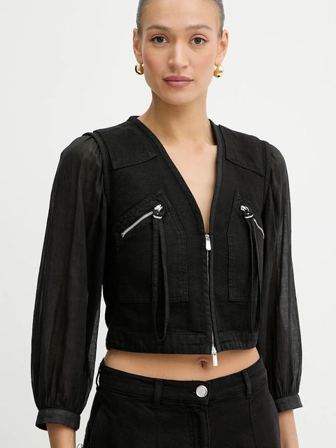 Pinko koszula bawełniana damska kolor czarny regular 105253 A2MI