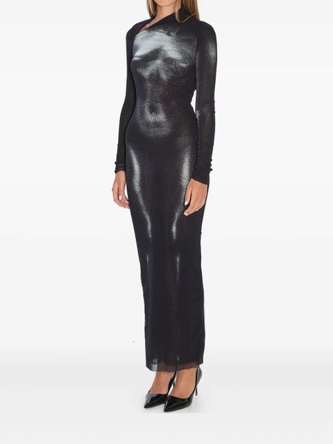 Jean Paul Gaultier body dust print asymmetric-neck maxi dress - Black - zdjęcie produktu nr 2