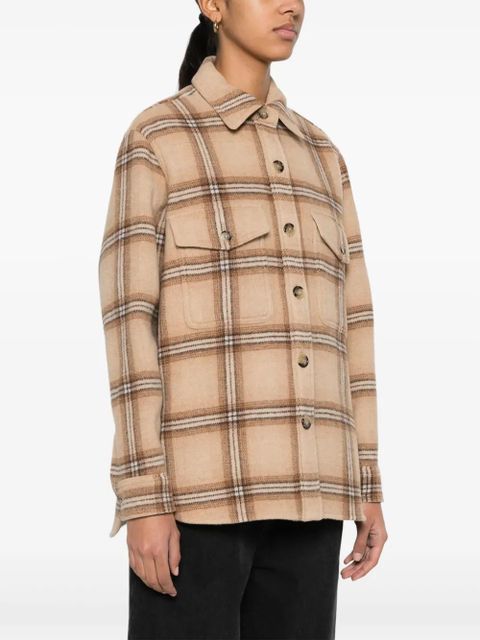 ISABEL MARANT Faxona checked shirt jacket - Brown