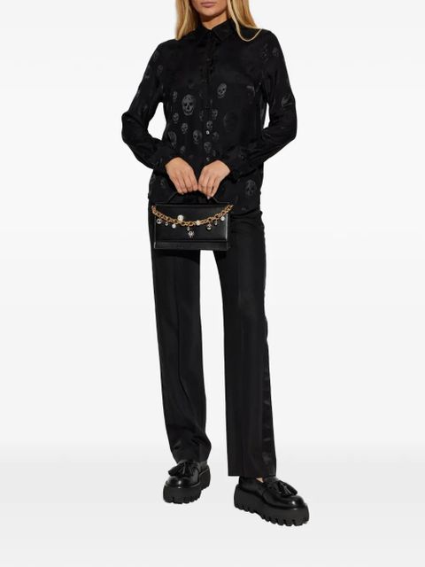 Alexander McQueen skull-pattern collared top - Black