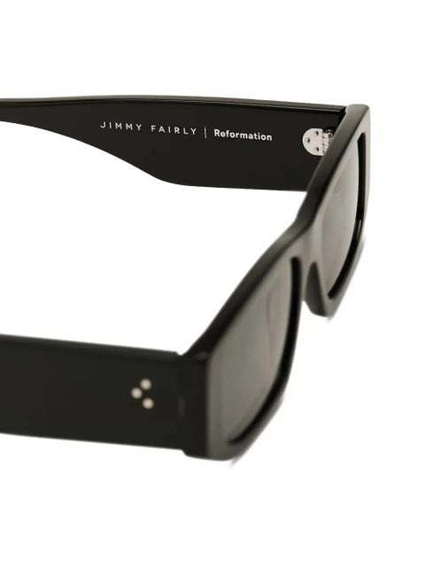 Reformation Anna rectangle-frame sunglasses - Black