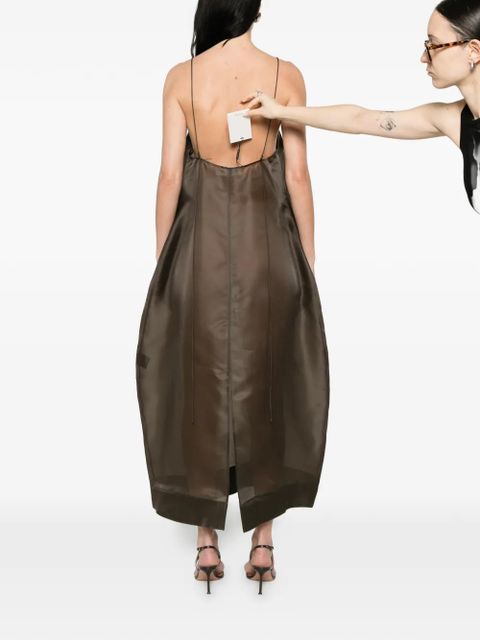 Róhe bustier sheer midi dress - Brown