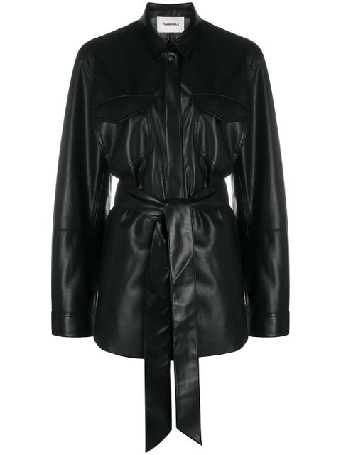 Nanushka tie-waist shirt - Black - zdjęcie produktu nr 1