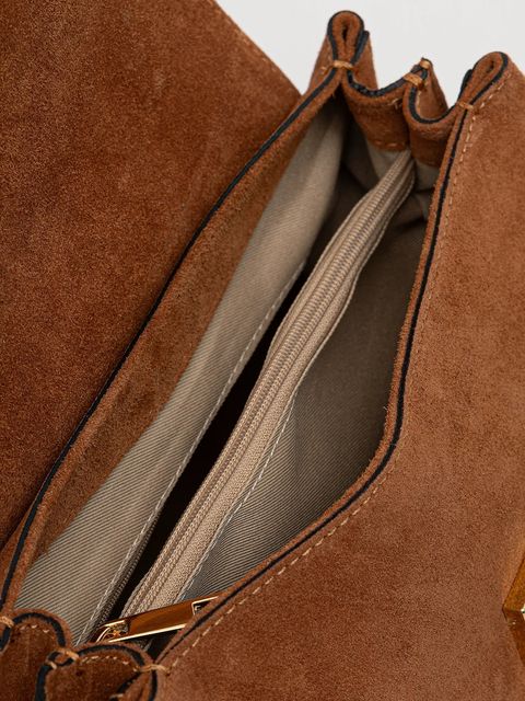 Answear Lab torebka zamszowa kolor brązowy