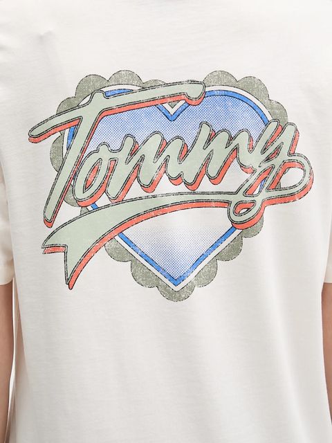 Tommy Jeans t-shirt bawełniany damski kolor beżowy DW0DW21524