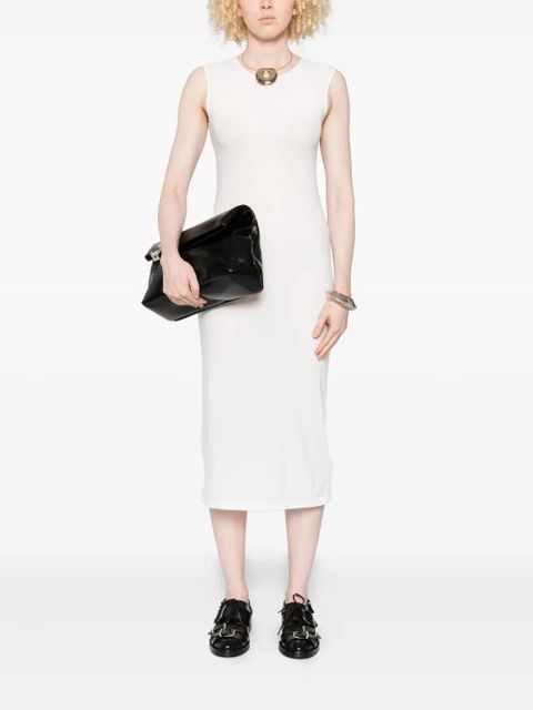 Jil Sander sleeveless round-neck dress - White