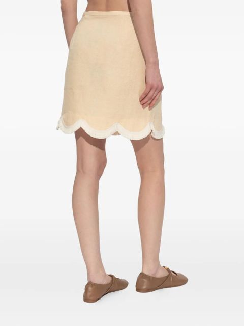 Posse scalloped-hem fringed mini A-line skirt - Neutrals - zdjęcie produktu nr 2