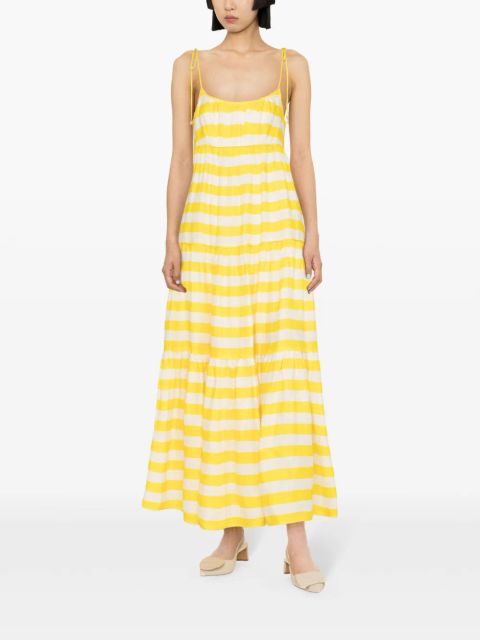 ZIMMERMANN Alight striped linen midi dress - Yellow