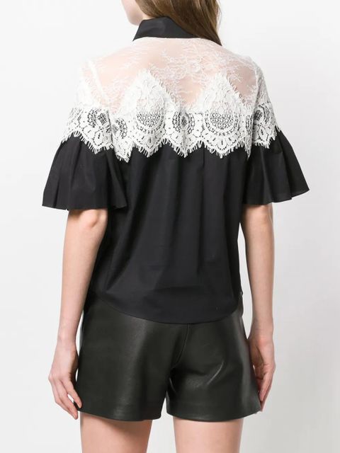 TWINSET lace panel shirt - Black