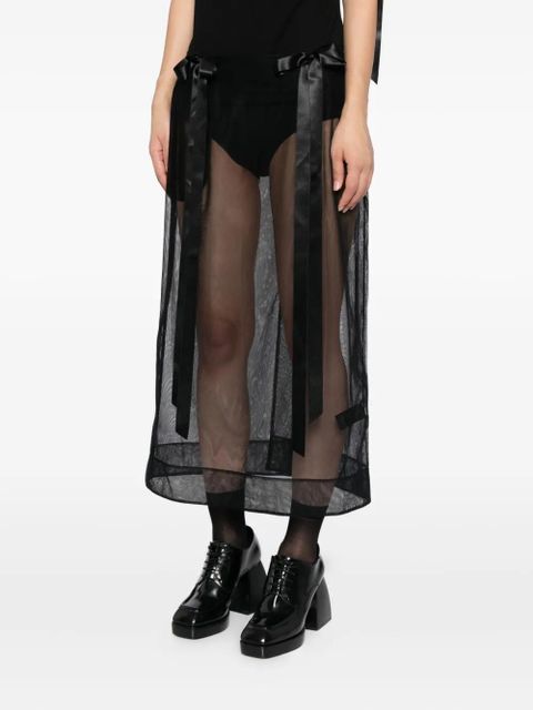 Simone Rocha ribbon-embellished skirt - Black