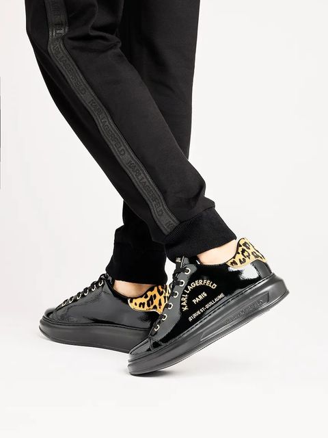 Karl Lagerfeld sneakersy skórzane KAPRI damskie kolor czarny KL62539J