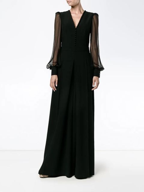 Alexander McQueen v-neck evening jumpsuit - Black