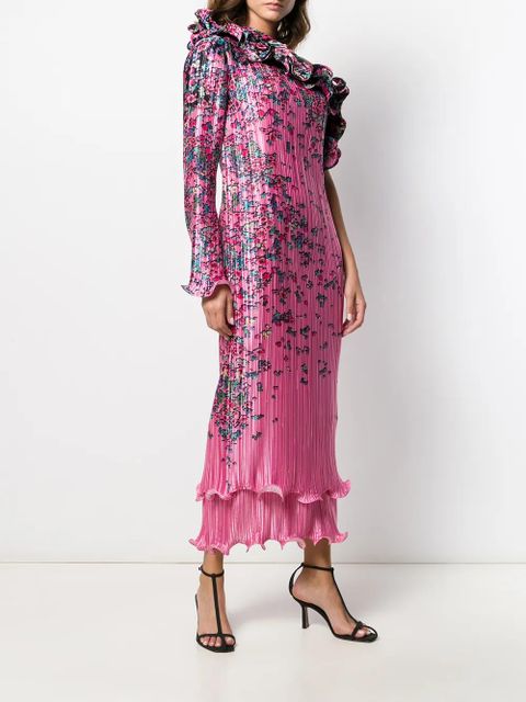 Givenchy ruffled crepe floral dress - Pink