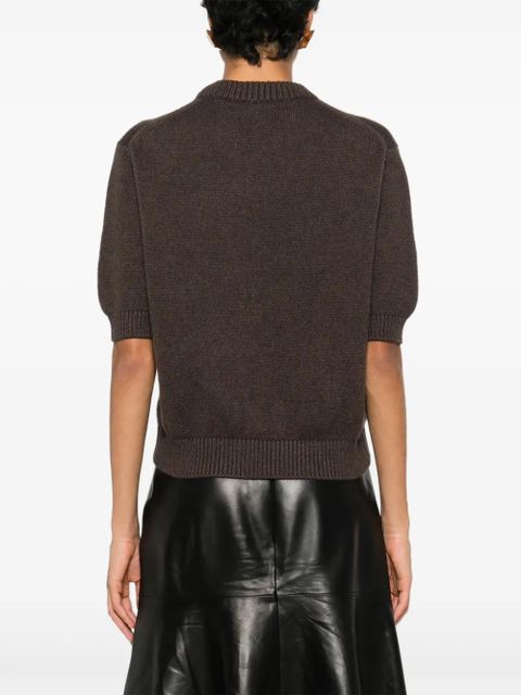 KHAITE Davin short-sleeve top - Brown