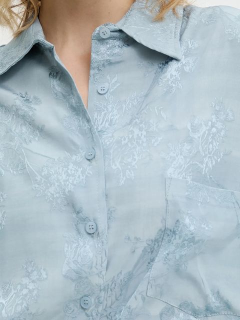 Answear.LAB koszula damska kolor niebieski relaxed z kołnierzykiem klasycznym