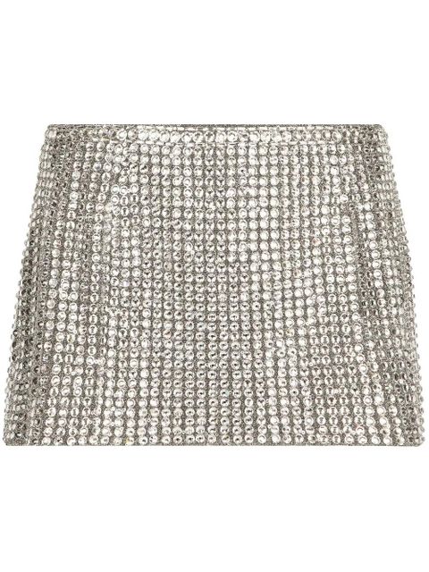 Dolce & Gabbana KIM DOLCE&GABBANA rhinestone-embellished miniskirt - Silver - zdjęcie produktu nr 1