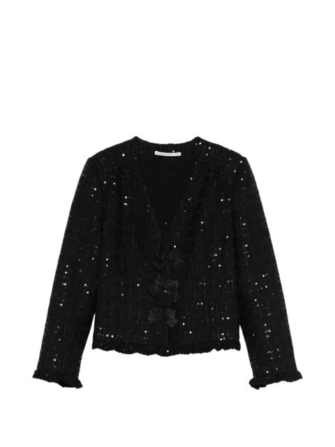 Alessandra Rich sequinned bow-embellished jacket - Black - zdjęcie produktu nr 1
