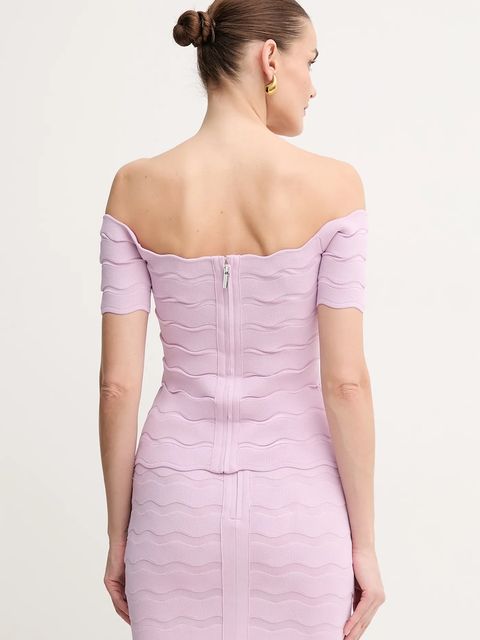 Herve Leger bluzka Lainey damska kolor fioletowy gładka SCJ1513588