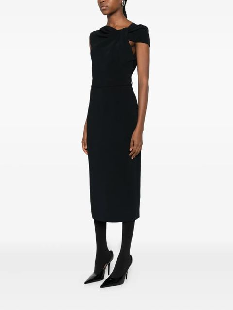 Givenchy draped-detail one-shoulder midi dress - Black