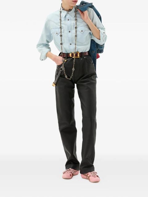 Versace leather trousers - Black - zdjęcie produktu nr 2