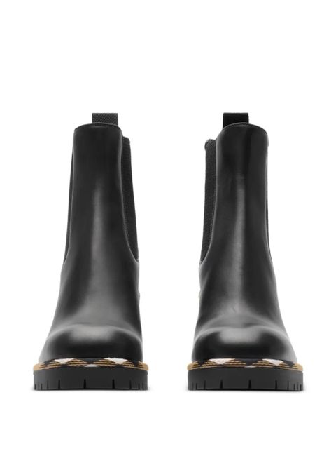 Burberry 85mm check-trim boots - Black