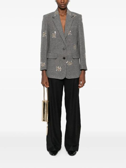 Maje rhinestone pinestripe trousers - Black