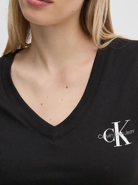 Calvin Klein Jeans t-shirt bawełniany 2-pack kolor czarny J20J223447