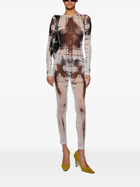 Jean Paul Gaultier Squeletor-print jumpsuit - White