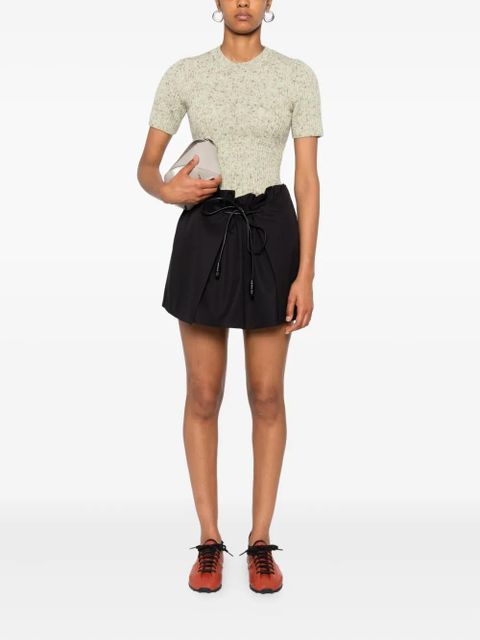 LOEWE drawstring-waist mini skirt - Black