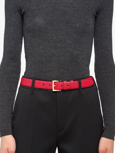 Prada buckled leather belt - Red