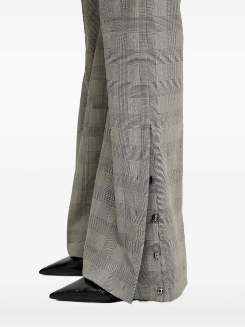 Sportmax checked side-button trousers - Grey