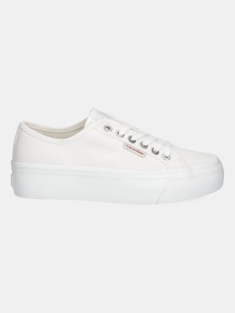 Calvin Klein Jeans tenisówki VULC FLATFORM CTN LOGO TAG kolor biały YW0YW01838