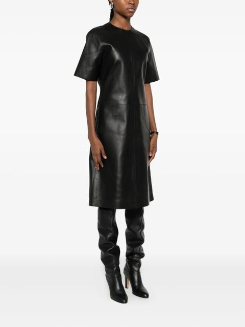 TOTEME leather midi dress - Black
