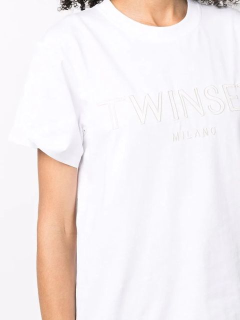 TWINSET logo embroidered T-shirt - White