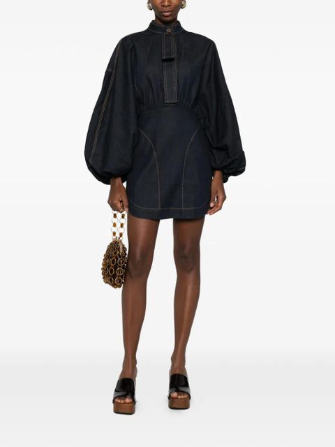 ZIMMERMANN bishop-sleeve denim mini dress - Blue - zdjęcie produktu nr 2