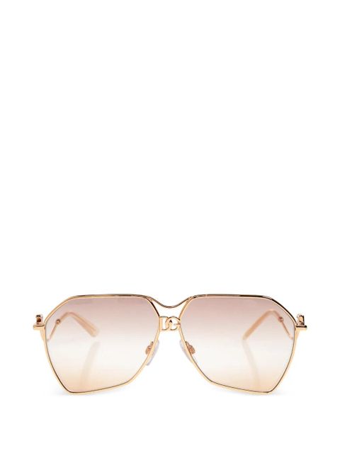 Dolce & Gabbana geometric-frame metal sunglasses - Gold - zdjęcie produktu nr 1