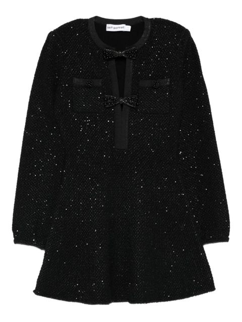 Self-Portrait sequin bow mini dress - Black - zdjęcie produktu nr 1
