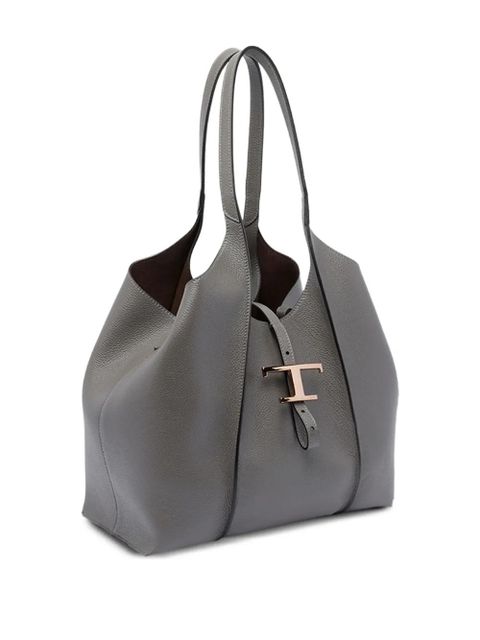 Tod's T-clasp leather tote bag - Grey