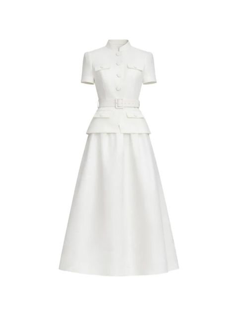 Self-Portrait tailored taffeta midi dress - White - zdjęcie produktu nr 1