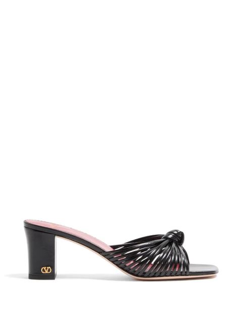 Valentino Garavani Annet Kidskin Slide Sandals 60Mm - Black - zdjęcie produktu nr 1