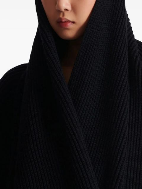 Balmain ribbed-knit hoodie - Black