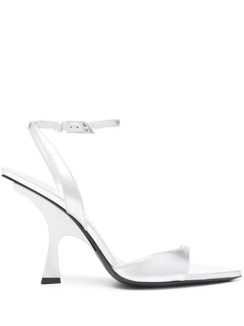 The Attico GG 95mm metallic leather sandals - Silver - zdjęcie produktu nr 1