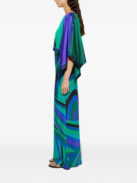PUCCI Iride-print cape dress - Green